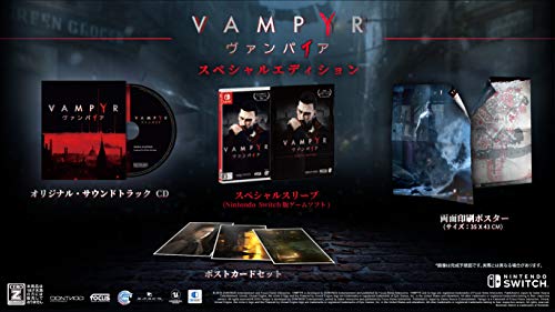 Vampyr(ヴァンパイア) スペシャルエディション - Switch 【CEROレーティング「Z」】 (【特典】スペシャルスリーブ、両面印刷ポスター(35×43㎝)、The Hunters Heirlooms DLCパック、ポストカードセット、オリジナルサウンドトラックCD 同梱)