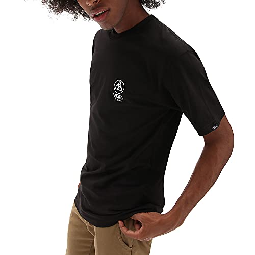 Vans Camiseta de hombre Three Points Negra Cód. VN0A54CCBLK blanco y negro XS