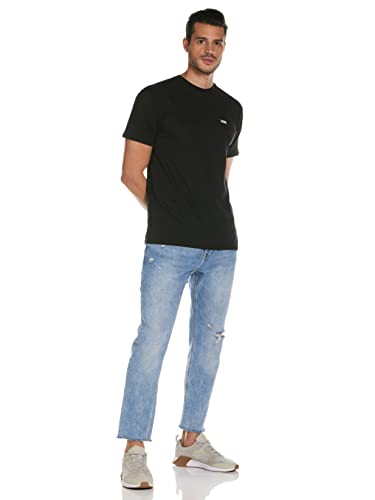 Vans Left Chest Logo tee Camiseta, Negro (Black White Grey Melange), XX-Large para Hombre