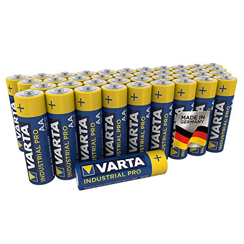 Varta Pila AA Mignon Industrial Pro, pilas alcalinas LR6, paquete 40 unidades, «Made in Germany», embalaje ecológico