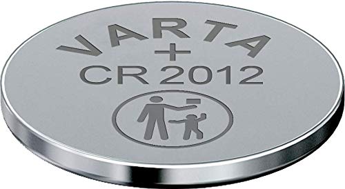 Varta Pila de botón de litio de 3V CR2012, pilas de botón en un blíster original de 1 unidad, plata