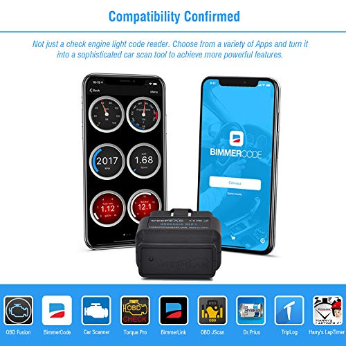 Veepeak - OBDCheck BLE+ Bluetooth 4.0 OBD2, escáner para iOS y Android, lector de código de diagnóstico de coche, herramienta de escaneo para vehículos OBDII universal/EOBD