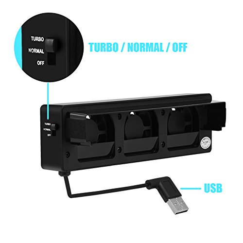 Ventilador para Nintendo Switch, Bewinner USB Fan Stand Dock con 3 Coolers Cooler Holder Bracket para consola de juegos Nintendo Switch, ventilador externo