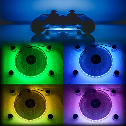 Ventilador Wowled con LED RGB, por USB, soporte refrigerador para PS4, Playstation 4, accesorio con minicontrolador para consola o portátil