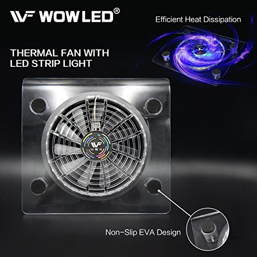 Ventilador Wowled con LED RGB, por USB, soporte refrigerador para PS4, Playstation 4, accesorio con minicontrolador para consola o portátil