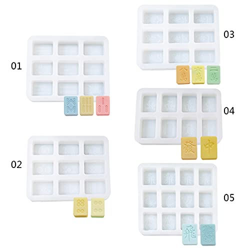 VERBENA LINN Creative Mahjong Moldes de fundición de Resina epoxi Moldes de Material de Silicona con Forma para proyectos de Manualidades DIY Chocolate Fondants Candy