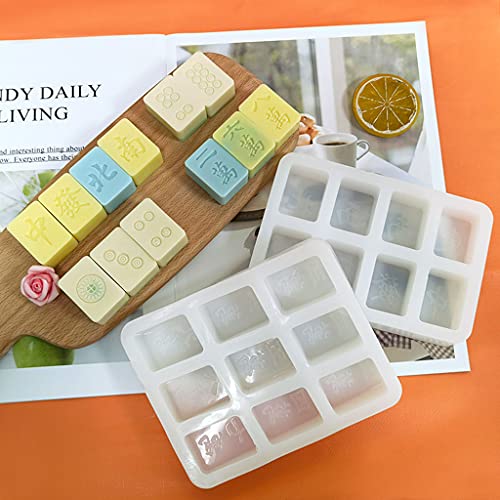 VERBENA LINN Creative Mahjong Moldes de fundición de Resina epoxi Moldes de Material de Silicona con Forma para proyectos de Manualidades DIY Chocolate Fondants Candy