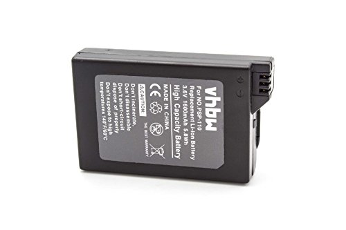 vhbw Batería compatible con Sony Playstation portátil PSP-1000, PSP-1000K-CW, PSP-1001, PSP-1004, PSP-1006 (Li-Ion, 1600mAh, 3.6V)