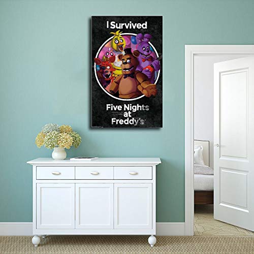 Video Game Five Nights at Freddy's-Survive - Póster de lona para dormitorio, decoración deportiva, paisaje, oficina, habitación, regalo, 60 x 90 cm, sin marco: 1