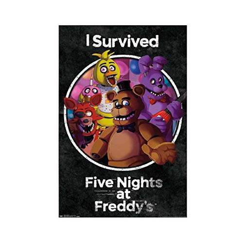 Video Game Five Nights at Freddy's-Survive - Póster de lona para dormitorio, decoración deportiva, paisaje, oficina, habitación, regalo, 60 x 90 cm, sin marco: 1