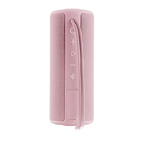Vieta Pro Goody - Altavoz inalámbrico (True Wireless Bluetooth, Radio FM, Reproductor USB, auxiliar, micrófono integrado, resistencia al agua IPX6, batería de 12 horas) rosa