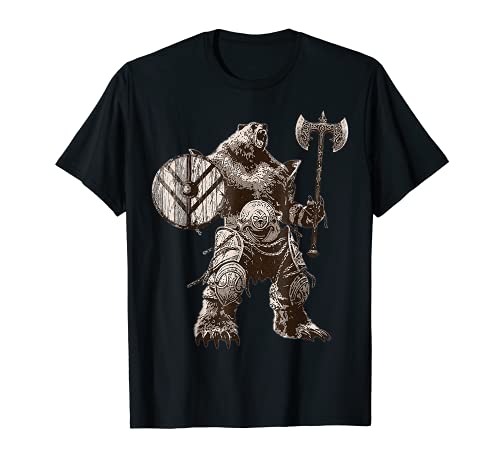 Viking.Oso Warrior.Odin Berserker Vikings.Mitos Camiseta