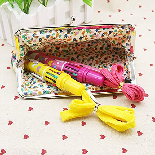 Vintage Women Flower Kiss Lock Long Coin Purse Phones Keys Holder Wallet Gift - Orange by Lai-LYQ