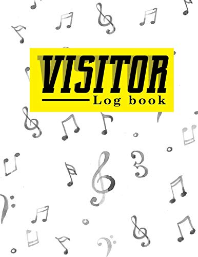 Visitor Log Book: Company Visitors Book, Visitor Sign In, Visitor Log In Sheet, Visitors Book Format, For Signing In and Out, 8.5 x 11, Music Lover Cover: Volume 1
