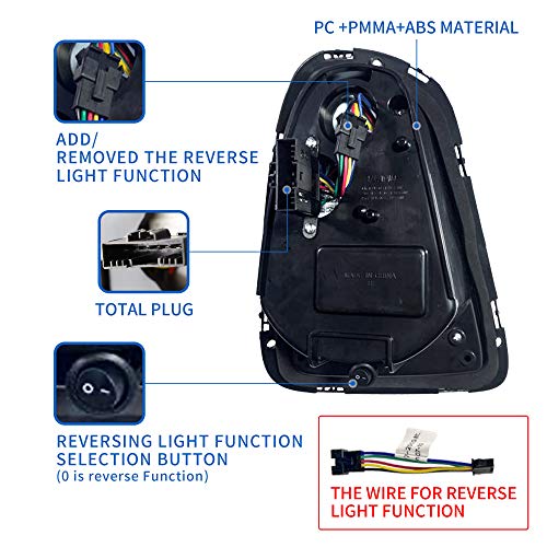 VLAND Luces traseras compatibles con Mini Cooper R56 R57 R58 R59 2007-2013 luz trasera, par (lado del conductor y del pasajero)