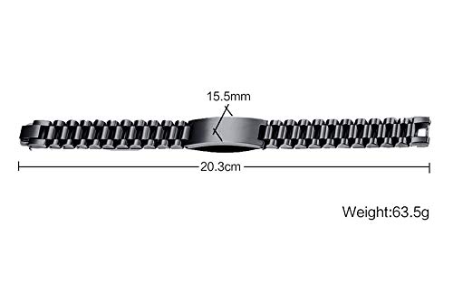 VNOX Pulsera con código de canción de Spotify con Grabado Personalizado para Hombres Reloj de Acero Inoxidable Pulsera con Enlaces de código de Spotify de música escaneable para Hombres,21.5cm,Negro