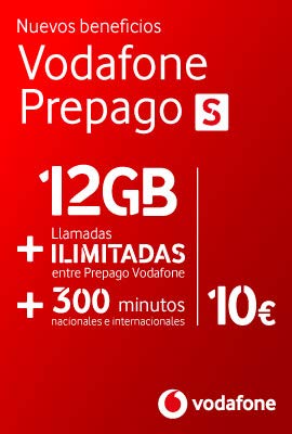 Vodafone Prepago S 12 GB + 300 Minutos (nacionales e internacionales) Roaming Europa EEUU