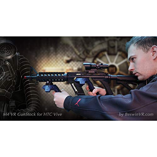 VR Game Gun Controller Stock Adaptador de rifle BeswinVR M4 para controlador dual HTC Vive 1.0 y 2.0 Pro Virtuix Omni KAT Treadmill (marca registrada protegida)