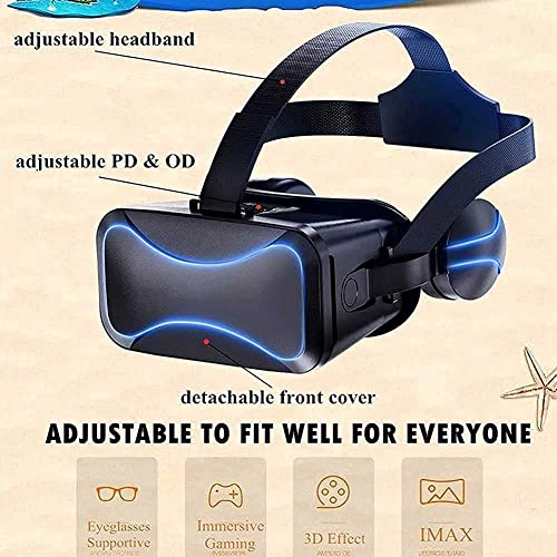 VR Headset VR Headset with Remote Control 3D Glasses Virtual Reality Headset for VR Games 3D Movies Virtu Reality Glasses VR Goggles for Phones Within 4.5-6.0 Inch