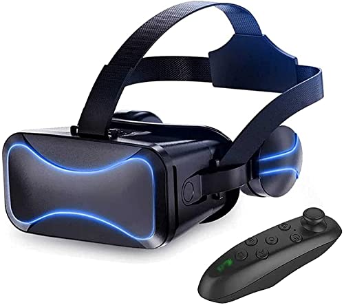 VR Headset VR Headset with Remote Control 3D Glasses Virtual Reality Headset for VR Games 3D Movies Virtu Reality Glasses VR Goggles for Phones Within 4.5-6.0 Inch