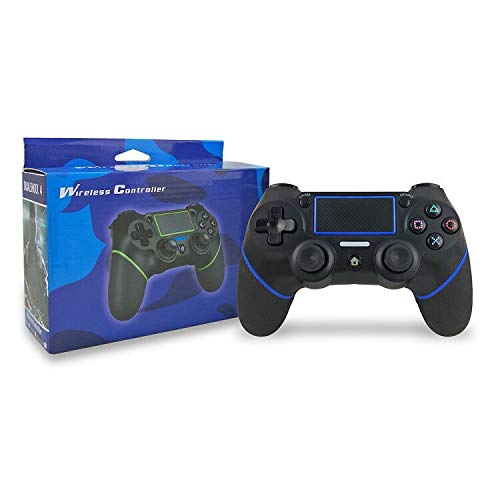 VR SHINECON Mandos psfour ,Mando Inalámbrico para P4/Pro/Slim/ PC Gamepad Wireless Bluetooth Controlador Joystick con Vibración Doble Remoto Compatible para P4 con panel táctil y conector de audio