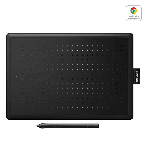 Wacom One by Wacom Medium - Tableta gráfica con lápiz digital sensible a la presión, compatible con Windows, Mac y Chromebook, óptima para oficina en casa y e-learning, color negro y rojo