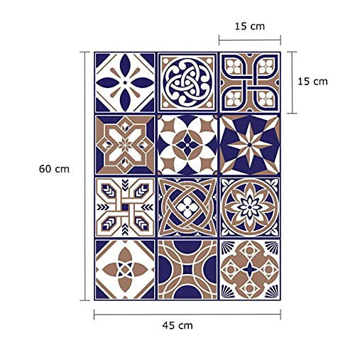 Walplus Adhesivos de pared extraíble Autoadhesivo Arte Mural VINILO DECORACIÓN HOGAR BRICOLAJE Living Cocina Dormitorio Decor papel pintado regalo Pavo Azulejos - 15 cm x 15cm - 24 piezas