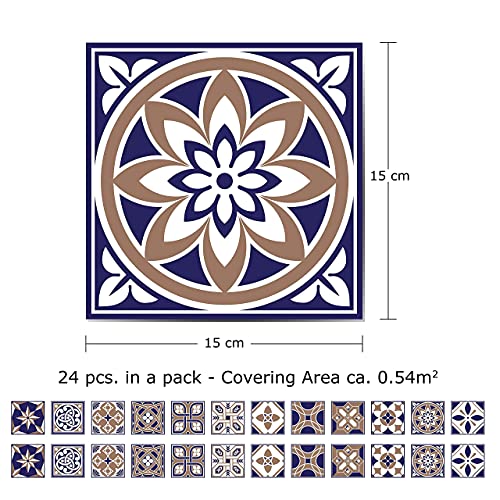 Walplus Adhesivos de pared extraíble Autoadhesivo Arte Mural VINILO DECORACIÓN HOGAR BRICOLAJE Living Cocina Dormitorio Decor papel pintado regalo Pavo Azulejos - 15 cm x 15cm - 24 piezas