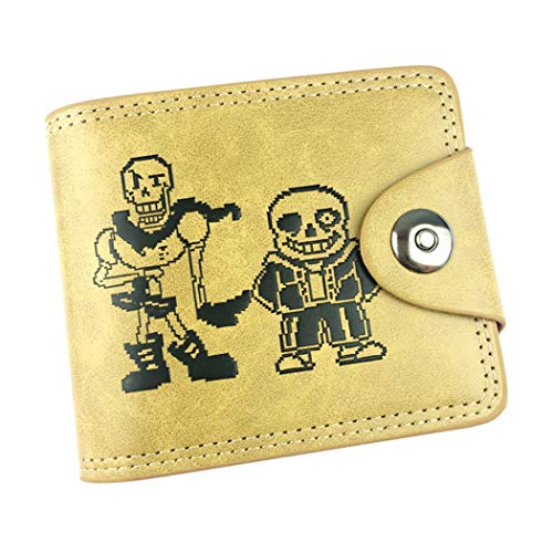 WANHONGYUE Undertale Juego Cartera de Cuero Artificial Monedero Tríptico Billetera Clásico Portatarjetas para Hombre /2