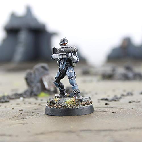 War World Gaming - Law Enforcement Officers - Enforcer 1-28mm Heroica Sci-Fi Wargame Miniaturas Figuras Policia Agente de la Ley Minis Wargaming Futurístas