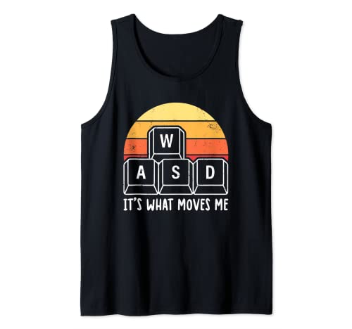 WASD es lo que me mueve divertido ordenador videojuegos Gamer PC Camiseta sin Mangas