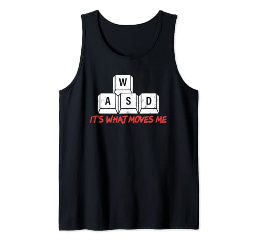 WASD es lo que me mueve divertido ordenador videojuegos Gamer PC Camiseta sin Mangas