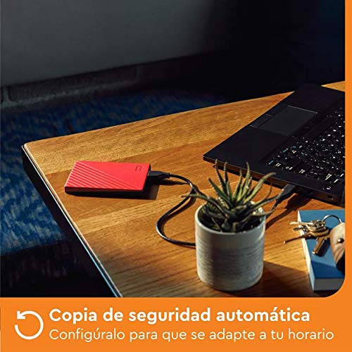 WD My Passport WDBPKJ0040BRD-WESN - Disco Duro Portátil, Rojo (Red), 4TB
