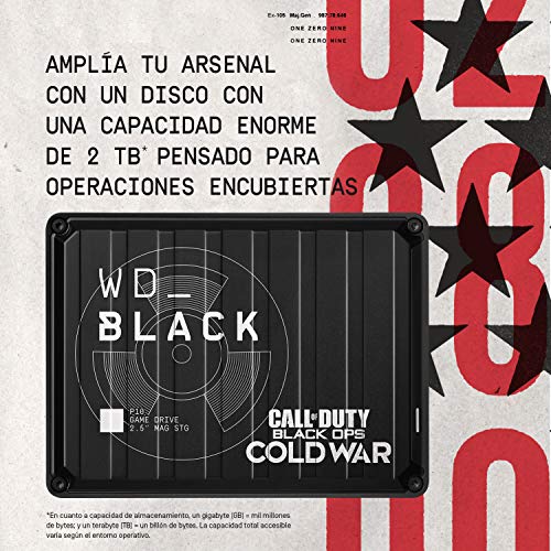 WD_BLACK P10 Game Drive de 2 TB - Edición Especial de Call of Duty: Black Ops Cold War - Funciona con PC/Mac y PlayStation