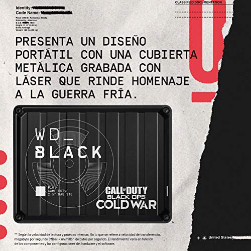 WD_BLACK P10 Game Drive de 2 TB - Edición Especial de Call of Duty: Black Ops Cold War - Funciona con PC/Mac y PlayStation