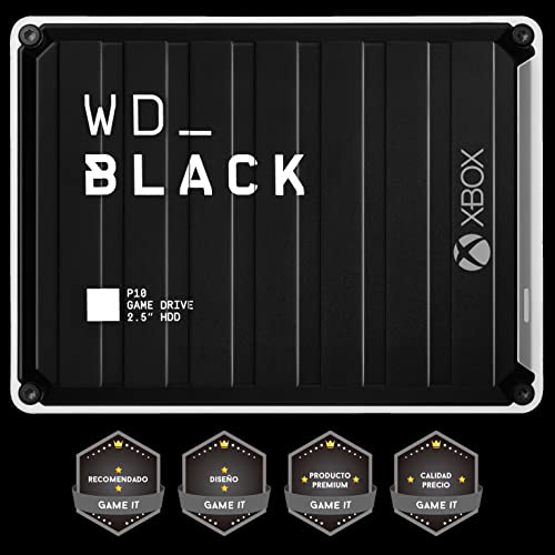 WD_BLACK P10 Game Drive para Xbox de 5 TB para llevar tu colección de juegos Xbox allí donde vayas