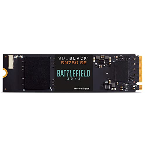 WD_BLACK SN750 SE 1 TB NVMe SSD Paquete con código para PC de Battlefield 2042, con velocidades de lectura de hasta 3600 MB/s