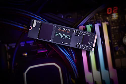 WD_Black SN750 SE NVMe SSD Battlefield 2042 PC Game Code Bundle, con velocidades de Lectura de hasta 3600 MB/s