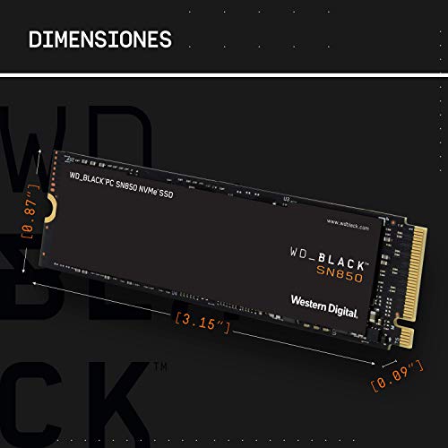 WD_BLACK SN850 de 2 TB SSD interna para juegos ; tecnología PCIe Gen. 4, velocidades de lectura de hasta 7000 MB/s, M.2 2280, 3D NAND
