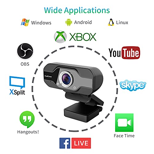 Webcam, TedGem Camara PS4 Webcam 1080p Webcam con Microfono para PC Camara Streaming para Hangouts, Meet, Skype, Videollamadas, Youtube