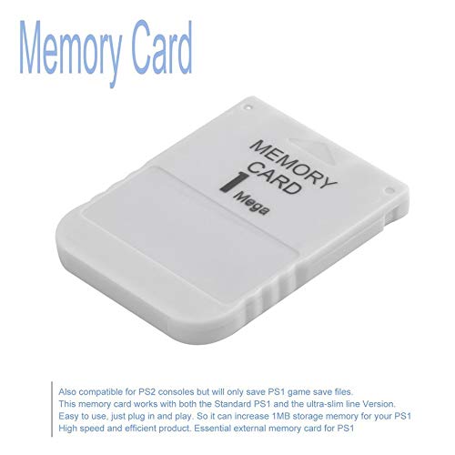 WEFH Tarjeta de memoria Ps1 1 Mega tarjeta de memoria para Playstation 1 One Ps1 PSX Game Útil, Blanco