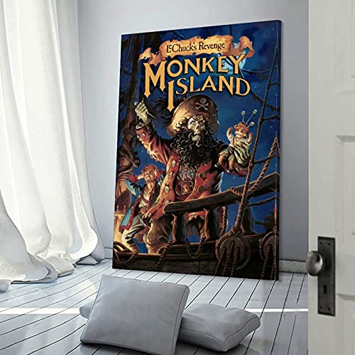 WEILEI Monkey Island - Póster decorativo de 2 carteles de 60 x 90 cm