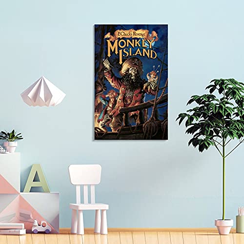 WEILEI Monkey Island - Póster decorativo de 2 carteles de 60 x 90 cm