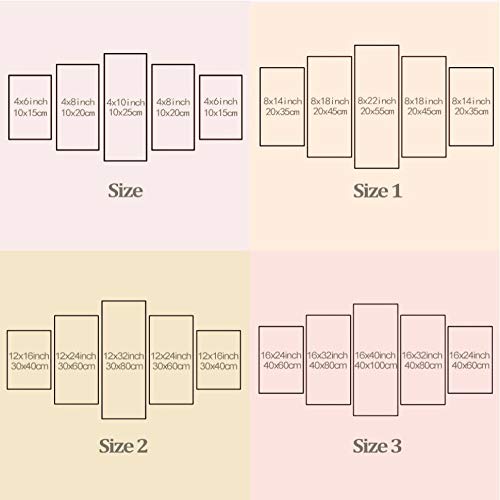 WERCV Póster de impresión artística 5 Paneles de Lienzo artístico Pinturas murales para Sala de Estar Cuadro de Pared Modular battlefiel-Size