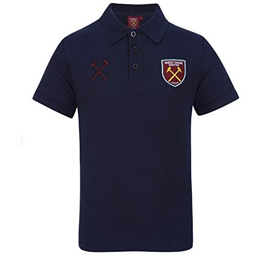 West Ham United FC - Polo Oficial para Hombre - con el Escudo del Club - Azul Marino - M
