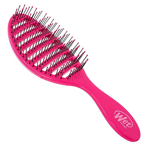 Wet Brush Desenredante de secado rápido (rosa): ergonómico, cerdas termoflexibles, secado por soplado, nudos desenredantes, sin enganche, cepillo antiestático para todo tipo de cabello