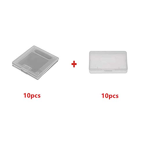 WiCareYo 10 unids caso de protección de cartucho de juego blanco claro para Gameboy Color GBC & 10 unids juego de protección de tapa transparente cubierta de polvo para Gameboy Advance GBA