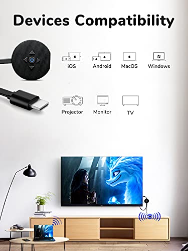 WiFi Display Dongle, YEHUA 4K Miracast HDMI Dongle Receiver Soporte Miracast Airplay DLNA para Android / Smartphone / PC / TV / Monitor / Proyector
