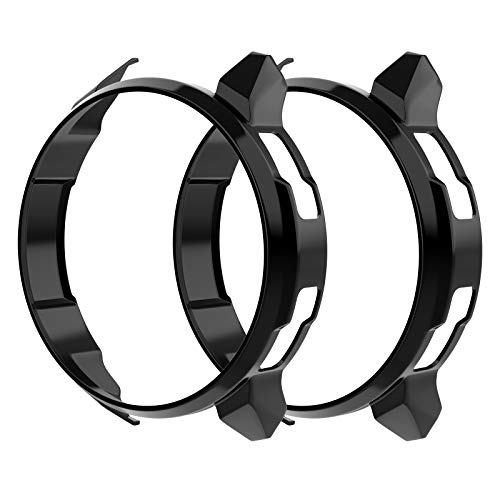 Wiki VALLEY Funda compatible con Huawei Honor Watch GS Pro 46 mm Funda, Hard PC Protección Resistente a los arañazos Pack 2 (Negro & Negro)