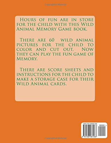 Wild Animal Memory Game: Color - Cut - Play